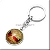 Key Rings Glass Cabochon Gold Tree of Life Metal Keychain Holder Handbag h￤nger Fashion Jewelry Will och Sandy C3 Drop Delivery DHRSP