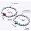 Strand Fashion Trendy Jesus Cross Charm Men Armband 8mm White Turkoies Pärlor armband armband för kvinnor smycken