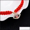 Charm Bracelets Red String Bracelet Evil Eye Amet Thread Protection Luckyhat Drop Delivery Jewelry Dhtro