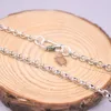 سلاسل حقيقية 925 Sterling Silver Necklace 3.5mm Rolo Link Chain 23.6inch 60cm مختومة S925 التصميم الكلاسيكي