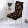 Housses de chaise dessin animé Halloween Style couverture cuisine coussin motif fantôme pour fauteuils salle à manger Stretch Spandex