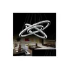 Hanger lampen kristal diamantring led kroonluchter licht moderne lamp 3 cirkels verschillende maat druppel aflevering lichten verlichting indoor dhwcp