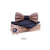 Bow Ties Bridegroom Wooden Tie Set For Mens Suit Handkerchief Bowtie Brooches Wedding Cravate Homme Noeud Papillon Corbatas Giftbow Dhngn