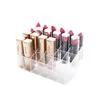 Boîtes de rangement Maquillage Organisateur Boîte Transparent 24 Grilles Acrylique Rouge À Lèvres Titulaire Présentoir Cas Cosmétique Vernis À Ongles Maquillage Organisateur