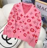 Kvinnors tröjor Cardigan Fashion Long Sleeve Knitwear Women Designer Sweaters Pink