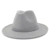 Sombreros de ala ancha para mujer Damas Rosy Lana Fieltro Jazz Moda Mujeres Trilby Flat Top Hat Gambler Carnival Cap HF34