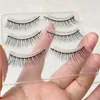 Falska ögonfransar 3 par 3D -fibersimulering Clear Band Eye Lashes Crisscross Transparent Natural Makeup