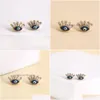 Stud mode sieraden Turkse retro boze oog oorbellen voor vrouwen zirkoon wimper blauwe ogen drop levering dhoyn