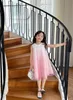 Sommer Kinder Mädchen Spitzenkleider Kinder rosa Prinzessin Kleid Baby Mädchen Pailletten Hochzeitskleid Partykleidung7877609