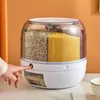 Storage Bottles Rotating Cereal Dispenser Rice Container 360 Degree Containers For Large Grains