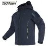 Men's Jackets TACVASEN Airsoft Military Tactical Men Winter Fleece Lining Hooded Softshell Army Coat Windproof Assault 4XL 230203