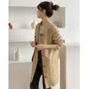 Womens Trench Coats Primavera Casaco Feminino Mulheres Soltas Windbreaker Feminino Preto MidLength Cardigan Outerwear 230203