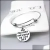 Bangle Inspiration Quotes Bracciale con lettera iniziale Braccialetti con ciondoli a filo estensibile in acciaio inossidabile Regolabili per gioielli da donna Drop D Otufl