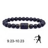 Beaded 12 Constellations Strand Bracelets Natural Black Glass Bead Bracelet Star Sign Constellation Horoscope Couple Friends Dhgarden Dh6T3