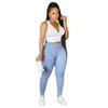 Tracksuits Plus Size V Yoga 2 Piece 2023 Neck Crop Ladies Top Summer Sleeveless Jogging Activewear Leggings Set