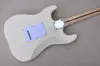 6 Strings Cream Relic Electric Guitar with SSS Pickups Scalloped Yellow Maple Fretboard Customizable