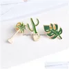 Pins Brooches Fashion Jewelry Womens Elegant Plant Brooch Coconut Cactus Leaf Cor Drop Delivery Dhgfx