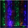 سلاسل LED 3x3 300 Icicle String Lights Xmas Christmas Fairy Outdoor Home لحضور حفل زفاف/حفلة/ستارة/حديقة ديكو إسقاط تسليم ضوء DHS8U