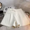 Women's Shorts KUSAHIKI Solid Woolen High Waist Wide Leg Women Spring Autumn New Bottoms Causal Elegant Fashion Korean Short Mujer Y2302