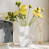 Vases Nordic Ceramic Vase Bust Head Body Model Shaped Flower Pots Woman Face Art Crafts Home Office Creative Decor Sculpture Gift