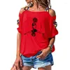 T-shirt da donna T-shirt da ragazza sexy allentata a maniche corte da donna