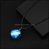 Pendant Necklaces Vintage Neba Space Universe Galaxy Women Handmade Glass Ball Choker Rope Chain Statement Necklace Jewelry Drop Del Otqwu