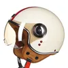 Motorcykelhjälmar hjälm 3/4 Öppet ansikte Vintage Casco Moto Men Retro Summer Scooter Motorcykel Ridning