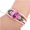 Charm Bracelets Christmas Bracelet Braided Leather Bangle For Gift 6 Colors Available Drop Delivery Jewelry Dhtra