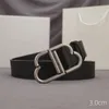 Ladies Luxury Belt Genuine Leather Designer Letter Belts Womens Waistband Mens Fashion 3.0cm Width Black