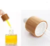 Butelki magazynowe 15 ml 30 ml 50 ml przezroczystego szklanego kroplowarki z drewnianą czapką balsam olejku eterycznym SN982