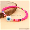 Link Chain Turkish Evil Blue Eye Bracelet For Women Ins Polymer Clay Bead Bracelets Pseras Jewelry Drop Delivery Ot5St