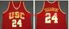 Vintage 24 Brian Scalabrine USC Trojans College Basketball Jersey Maat S-4XL 5XL Aangepaste naamnummer Jersey