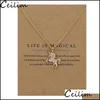 Pendant Necklaces Golden Sier Horse Necklace Alloy Chain Chocker With Card Wholesale Jewelry Gift For Women Life Is Drop Delivery Pen Ot7Y5