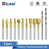 XCAN HSS Roteador de roteador Bits 12pcs para Dremel Carbide Burrs rotativos ROOTE METAL METAL RAIO CORTE CORTE TWIST BIT BIT