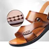 Slayt Yaz Moda Erkekleri Açık Mekan Orijinal Deri Slip Donan Soyma Slip-On Sandalet Seyahat Terlik 230203 FF28