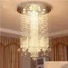 Chandeliers Modern Minimalist Led Vanity Long Stair Crystal Chandelier Lighting Fixture For Living Room Large Luxury El Hall Foyer L Dhz40