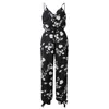 Kvinnors jumpsuits Rompers PlaySuit Women Sleeveless Rompers Jumpsuit Loose Baggy Byxor Overalls Pants Backless V-hals Casual Floral Clubwear 230203