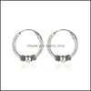 Hoop Huggie Punk Vintage Circle Earrings Female Knotted Ancient Sier Round Ear Ring For Women Men Wholesale Jewelry Drop Delivery Otzrg