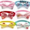 Dog Apparel 50/100pcs Dogs Pets Accessories Pet Bow Ties Adjustable Grooming Collar Beauty Fruit Style Supplies