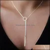 Pendant Necklaces Women Necklace Chain Statement Ring Rec Charm Chocker Simple Metal Neck Fashion Jewelry Wholesale Drop Delivery Pen Otwch