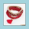 Braccialetti di fascino perline personalizzate personalizzate bah￩mien elasel bracciale elastico braccialetti bracciali per la consegna goccia dhykb