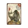 Fresh Eggs Metal Tin Sign Farm Shop French Cafe Milk Home Wall Decor Vintage Poster Tin Plates Happy Chicken Retro Plaque Personalized Metal Sign Size 30X20 w01