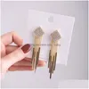 Dangle Chandelier Fashion Jewelry S925 Sier Post Earrings Geometric Square Tassels Stud Drop Delivery Dhssc