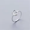 Solitaire Ring Inzatt Real 925 Sterling Silver Shiny Zirkon Moon Star Verstelbaar voor charmante vrouwen bruiloft Romantisch fijne sieraden Gift Y2302