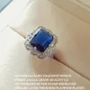 Bröllopsringar 2023 Luxury Blue Princess Silver Color Engagement Ring For Women Lady Anniversary Gift Jewelk Bulk Sell Monso R5076