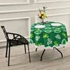 Tafelkleed St. Patricks Day Round Table Cloth 60 inch Shamrock Heart Polyester Cover Mat Lace voor eetkeuken bruiloft