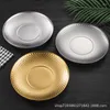 Plates Stainless Steel Hammer Pattern Barbecue Plate Diamond Golden Disc Western Thickened Retro Old Fruit