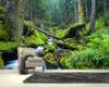 خلفيات Papel de Parede River في Summer Forest Natural 3d Wallpaper غرفة المعيشة أريكة تلفزيون غرفة نوم جدار أوراق المنزل جدارية