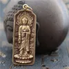 Decorative Figurines Objects & Copper Sakyamuni Buddha Statue Tags Ornaments Brass Key Chains Necklaces Pendants Buddhism Mantra Amulet Home