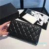 Cartera de piel de cordero de caviar de embrague abatible para mujer de alta calidad a la moda de diseñador de lujo de marca 10A